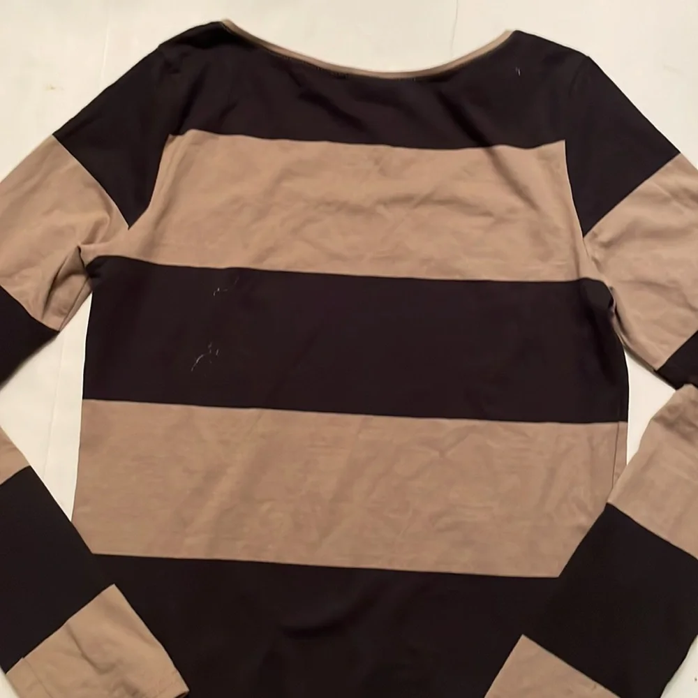 DIVIDED (by H&M) stripes dress or tunic, size 6. Colors tan and black. Stretchy - Picture 9 of 15